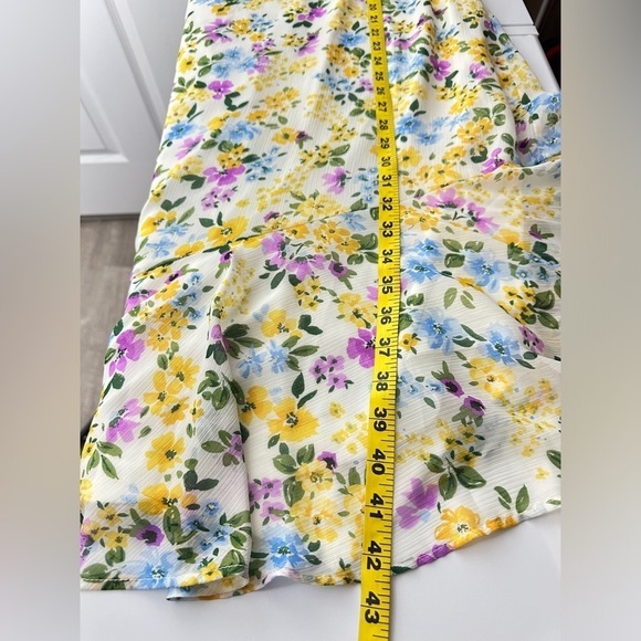 NEW Calvin Klein Multi Floral Print Asymmetrical Hem Sleeveless Dress Sz 14 - Picture 8 of 10